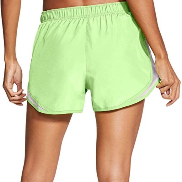 Nike Tempo Logo Dri Fit Lime Green Hot Pink Stripe Running Shorts Size XS - Picture 2 of 8